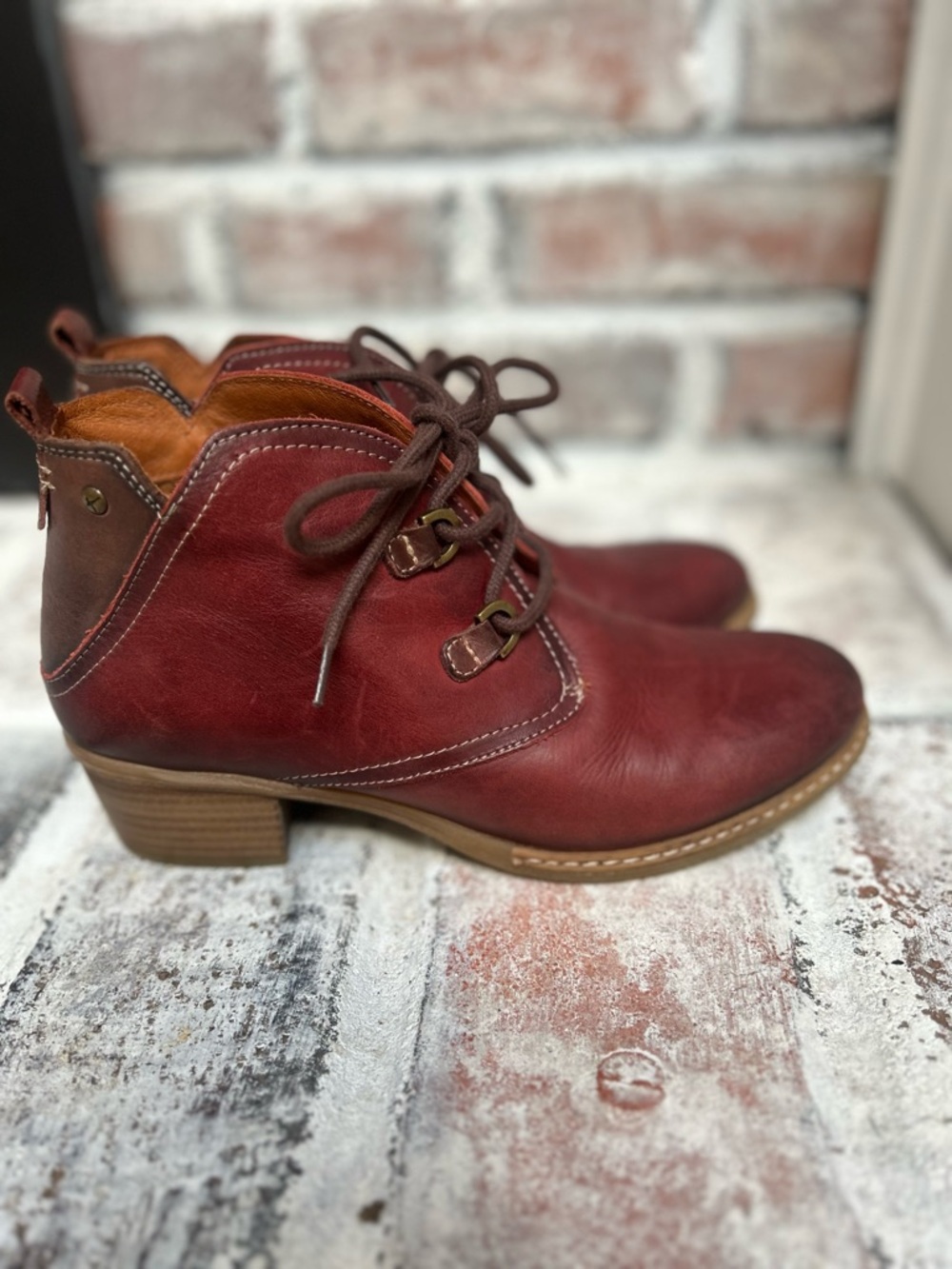 Pikolinos Zaragoza women's ankle boots red mahogany Size 38 - Picture 4 of 16